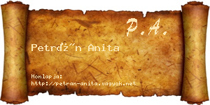 Petrán Anita névjegykártya